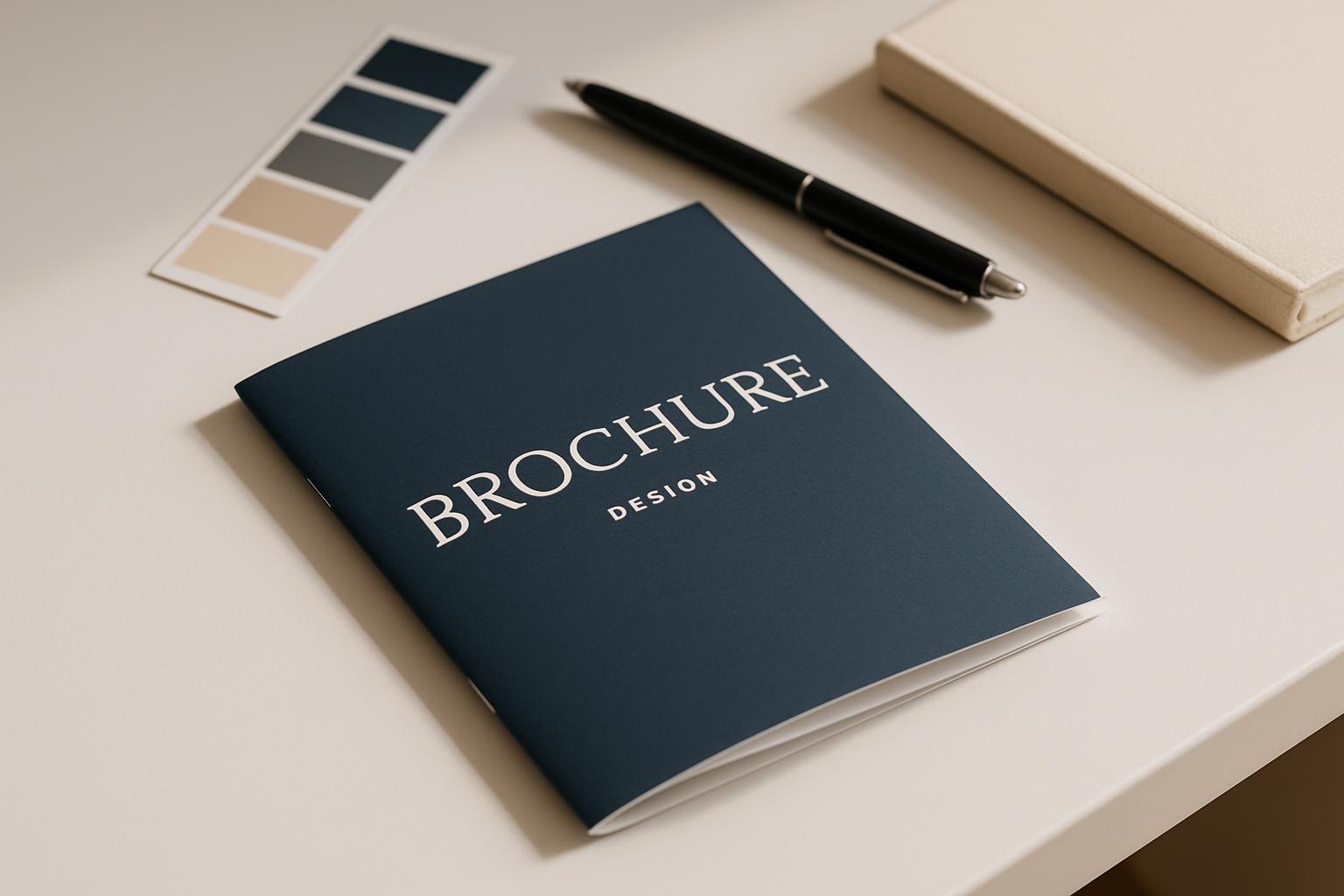 Professionelle Broschüre auf Schreibtisch